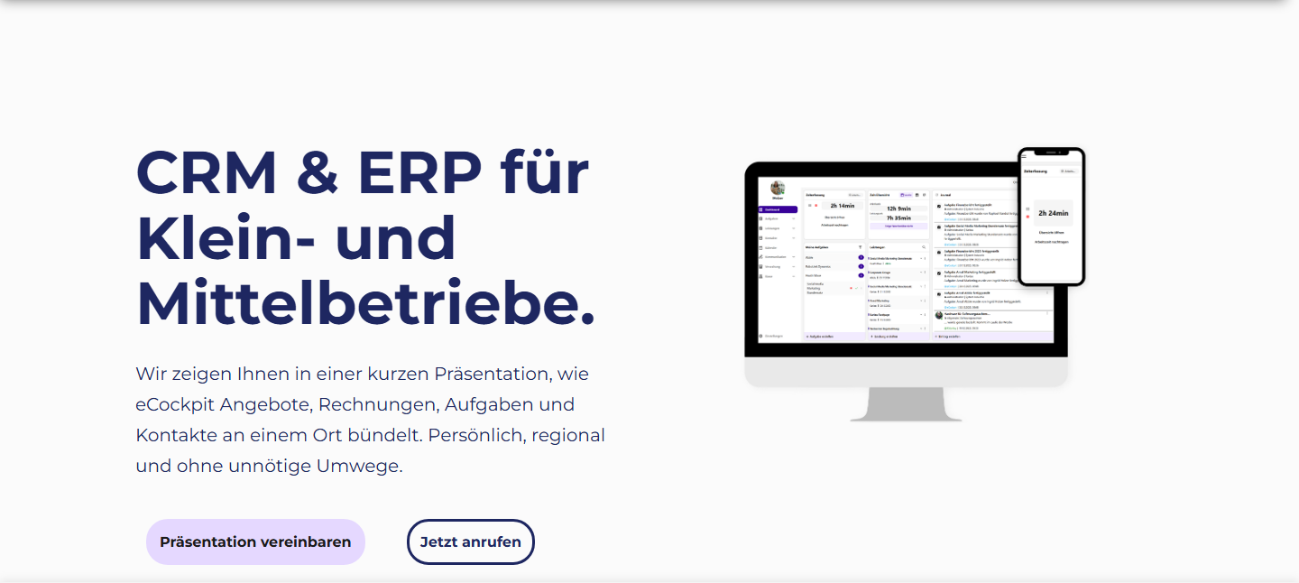 eCockpit.at - CRM und ERP fuer Klein- und Mittelbetriebe