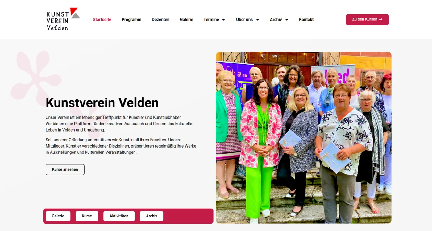 Website für den Kunstverein Velden